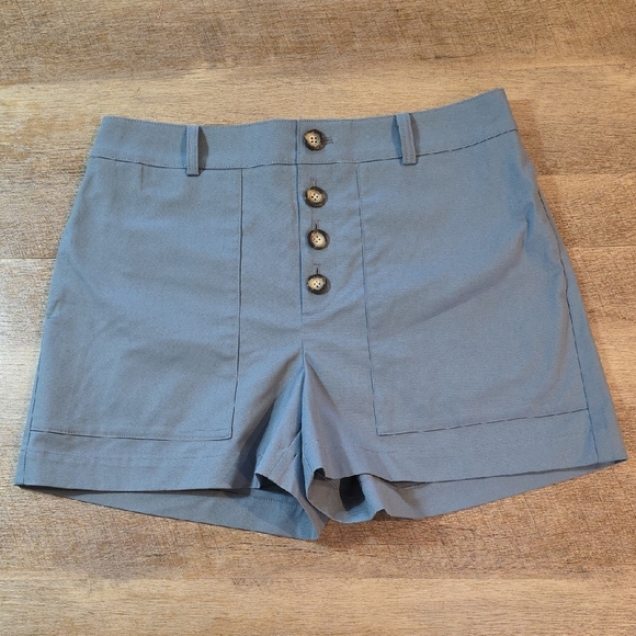 Ann Taylor -High Waist Blue Shorts with Tailored Fit. Size 10 - Picture 1 of 4